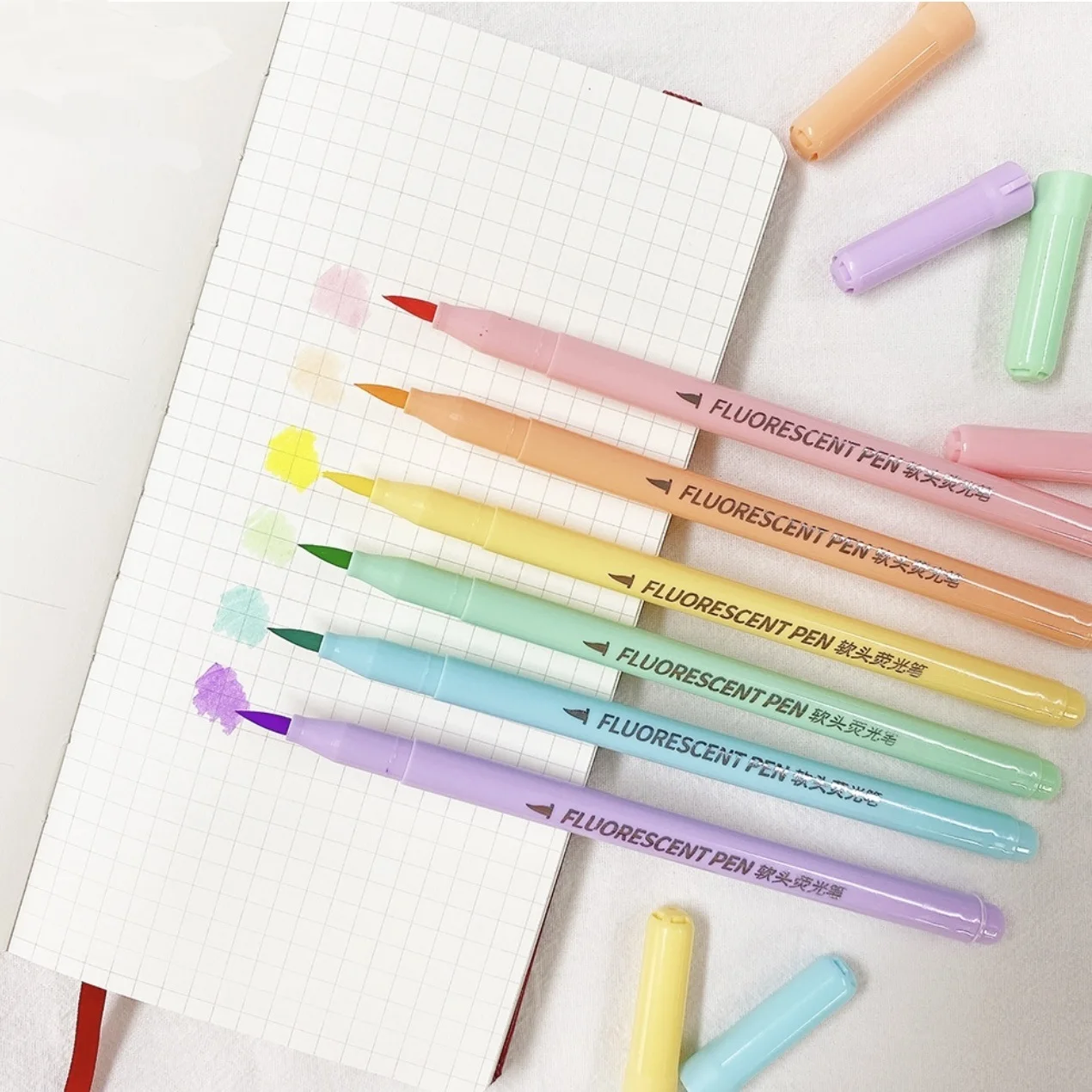 Vibrant Fluorescent Soft Brush Pens – Perfect for Highlighting, Artistic Calligraphy, & Creative Coloring – Ideal for Ar