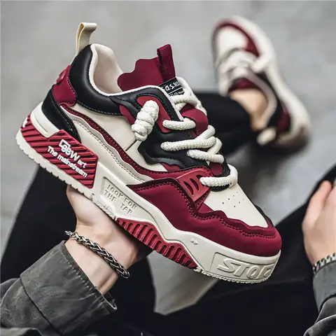 Scarpe da skateboard da uomo alla moda di grandi dimensioni 48 Scarpe da ginnastica con plateau streetwear da uomo Scarpe da skateboard antiscivolo per esterni Scarpe da ginnastica da uomo