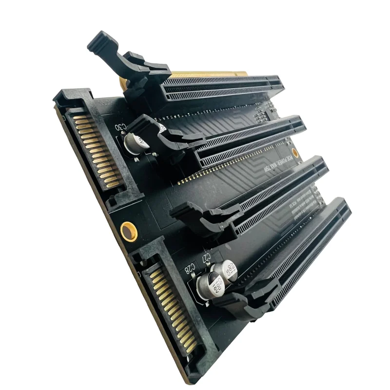 Imagem -03 - Placa de Expansão Pci Express Pci Express 3.0x16 a Slot Cartão Adaptador Gen3 Porta Alimentação Sata Novo X16 a X4x4