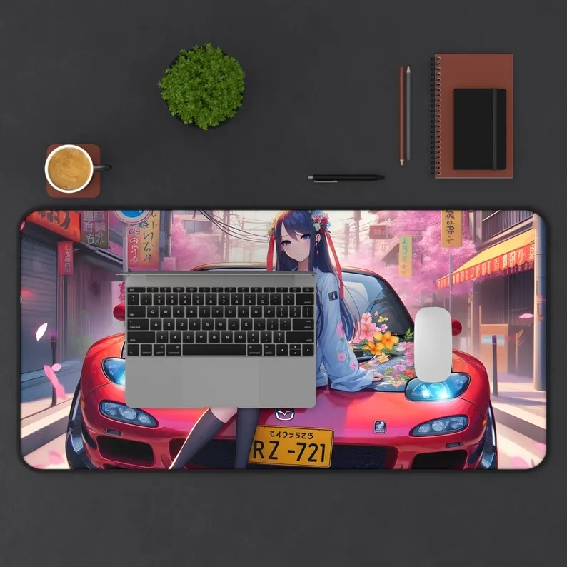 Tappetino da scrivania RX-7 |   Tappetino per mouse per ragazza JDM |   Blocco da scrivania Ahegao |   Tappetino per auto anime |   Tappetino da scrivania per giochi per PC |   Antiscivolo |   Resistente |   Regalo del giocatore