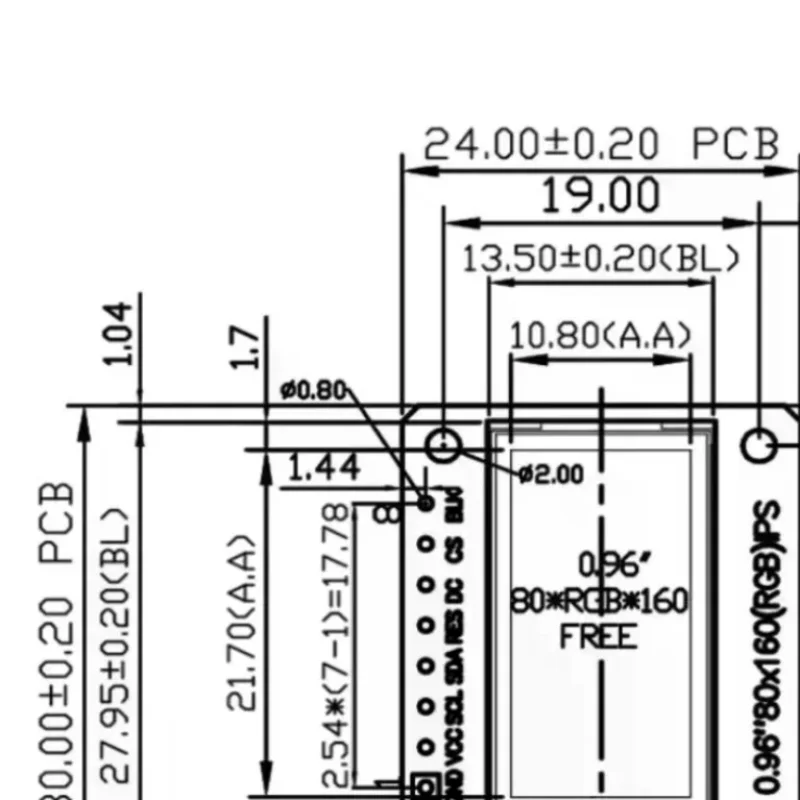 

0.96 Inch IPS LCD TFT Display Module 160x80 HD 65K SPI Interface ST7735S 3.3V For Raspberry Pi DIY Project