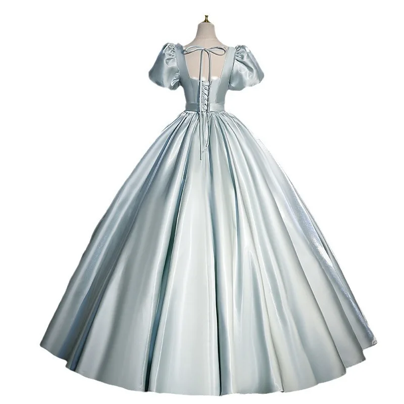 Banquet evening dress  new high-end temperament host puffy skirt art exam socialite party dress female spring