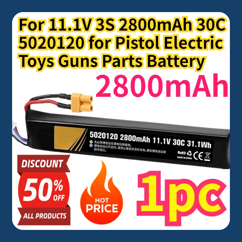 

For 11.1V 3S 2800mAh 30C 5020120 for Pistol Electric Toys Guns Parts Battery