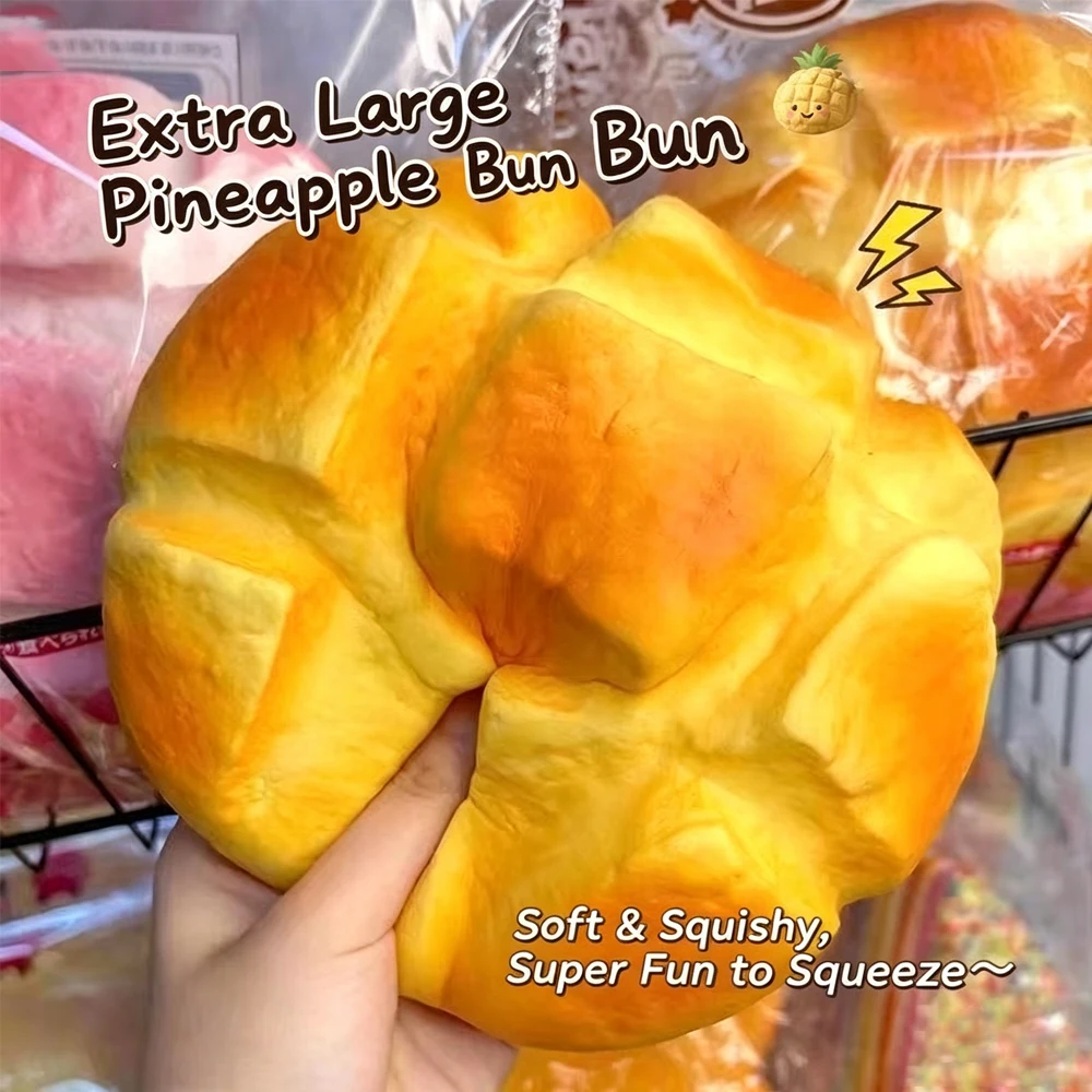 Oversized Pineapple Bun Squishy Bread Stress Relief Fidget Ball Decompression Squeeze Bread Slow Rising Squishy Party Gifts