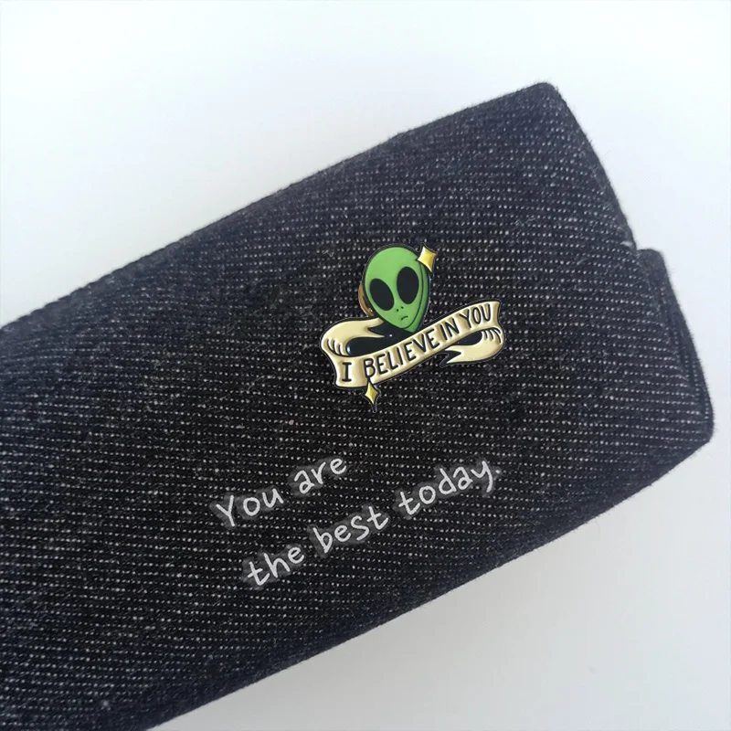 Cartoon Cute Alien Enamel Pin Spaceship Badge Funny Kids School Bag Brooch Children\'s Day Accessories Wholesale
