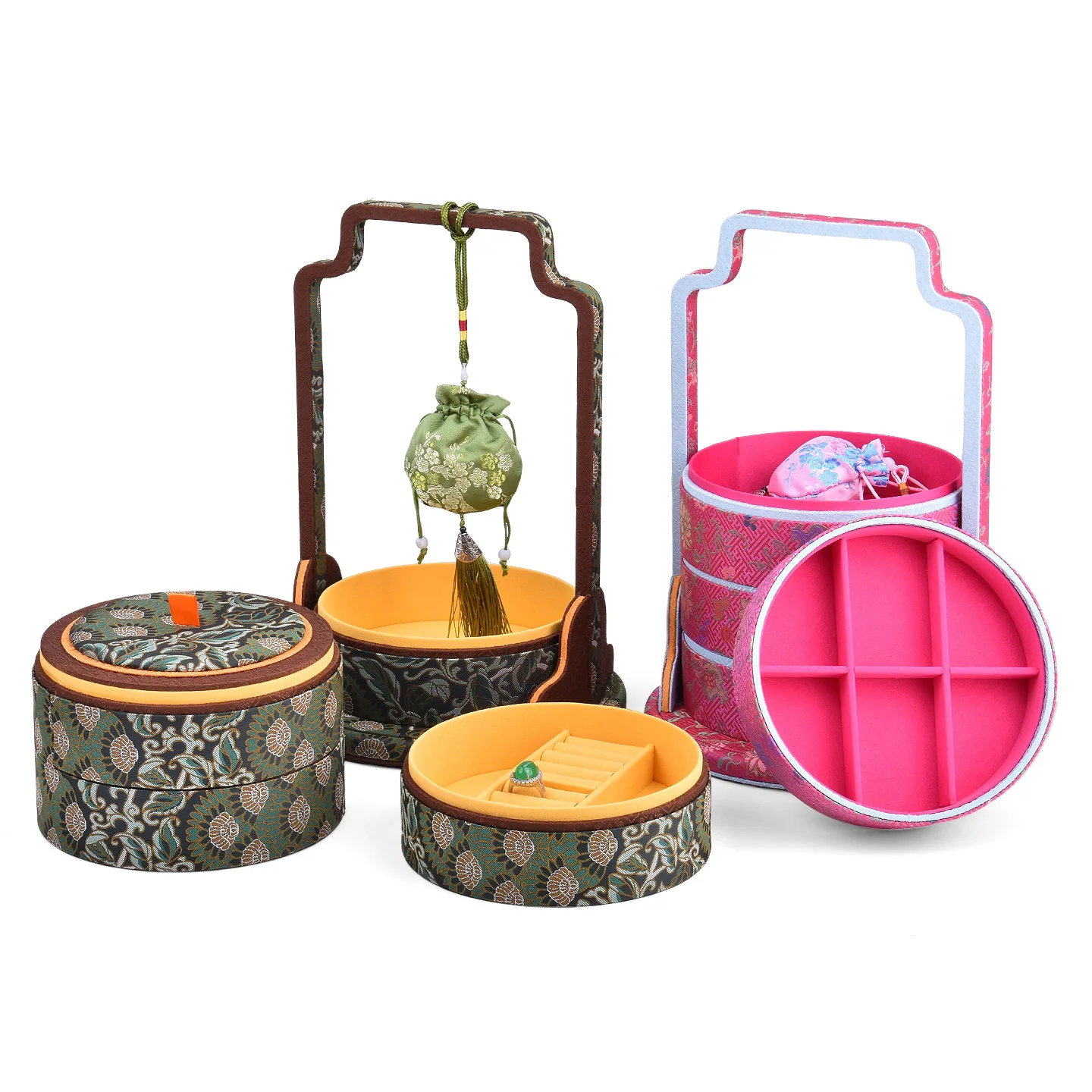 Gong Tingfeng Basket Jewelry Box Ring Pendant Bracelet Sorting New Chinese Multi layer Large Capacity Jewelry Storage Box