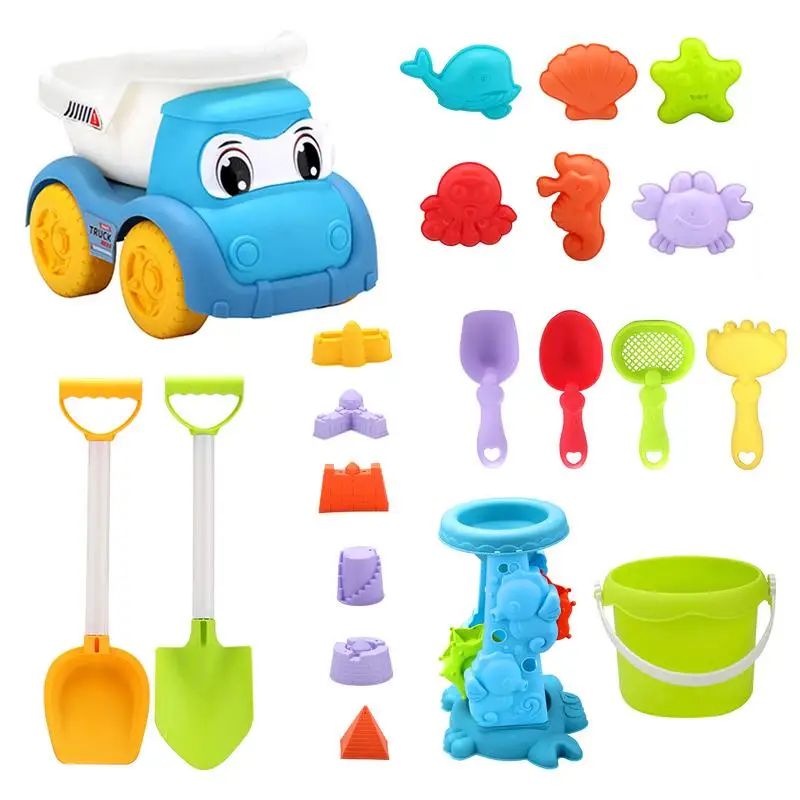 

20pcs Beach Toys Digging Cart Toy For Beach Molds Toy Summer Seaside Play Sand Water Game Sand Toys For Kids Summer Outdoor toys