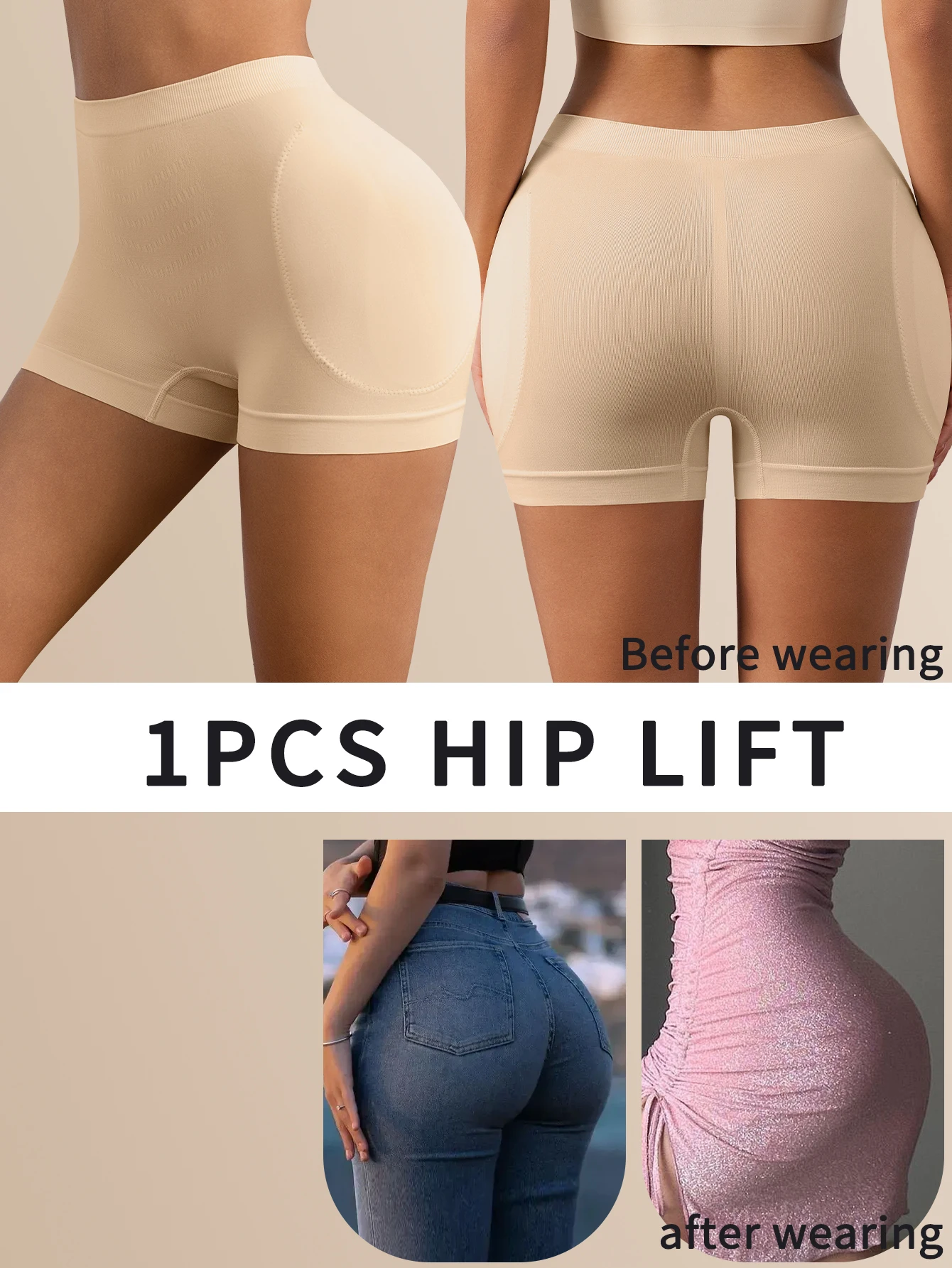 Flarixa Damen Po-Lifter Shaper Shorts mit herausnehmbaren Hüftpolstern, Bauchkontrolle, Hüftverstärker, nahtlose körperformende Sicherheitsunterwäsche – Detail 9