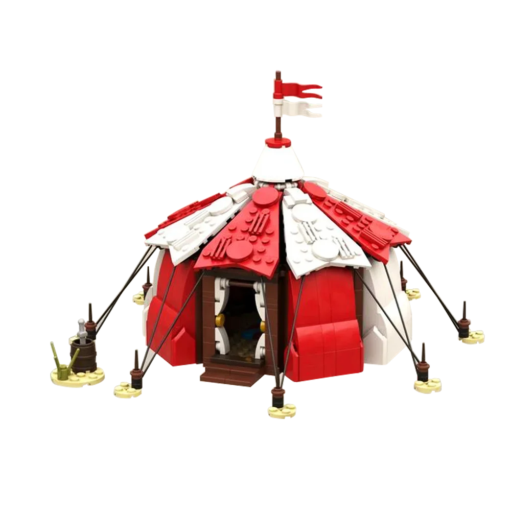 Gobricks MOC scènes de jeu patrouille centrale tente de Besieger ensemble de blocs de construction détruit tentes modèle brique jouets pour enfants garçon cadeau