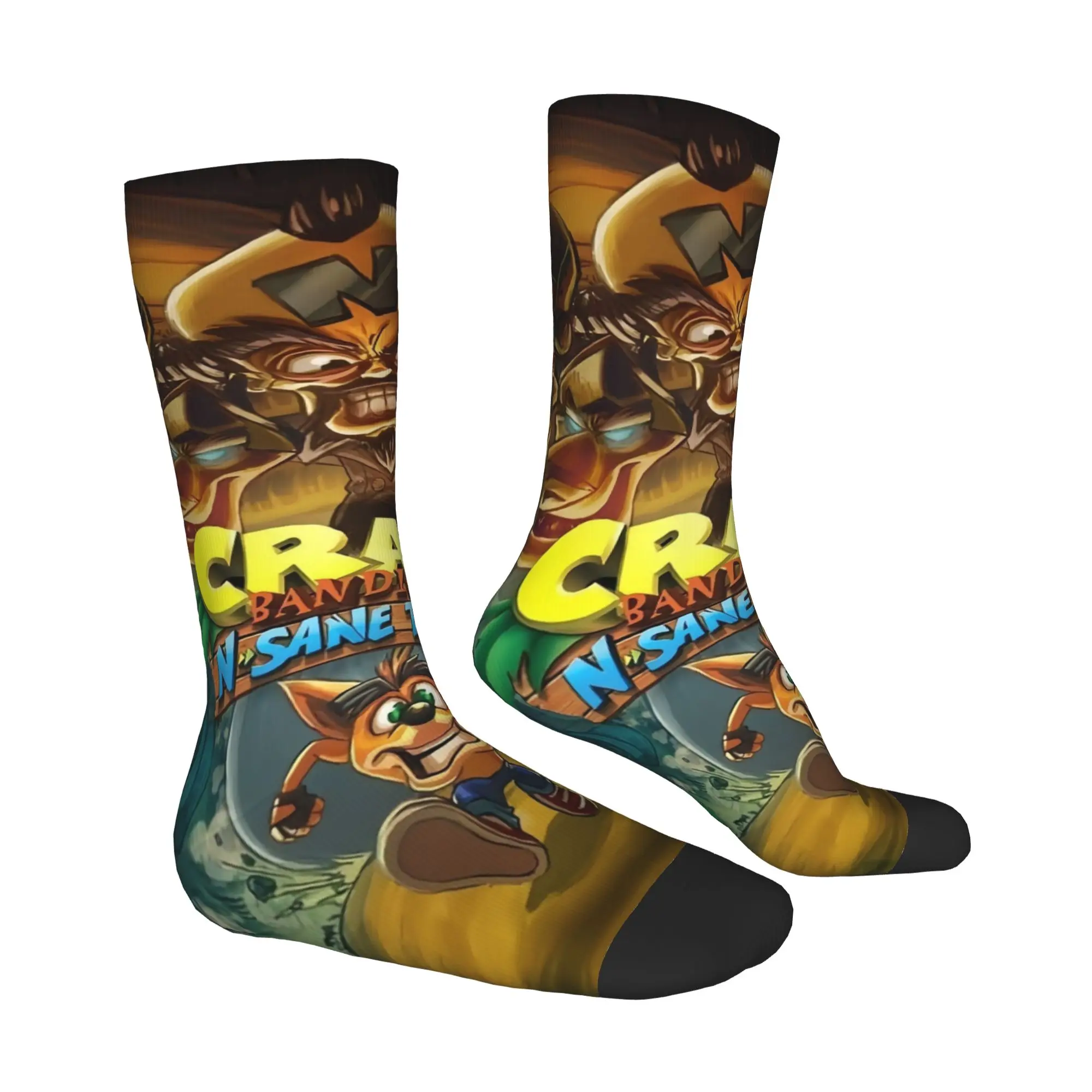 Fashion Printing Cartoon C-Crash B-Bandicoot Anime   Socks for Women Men Stretchy Summer Autumn Winter Game  Crew Socks