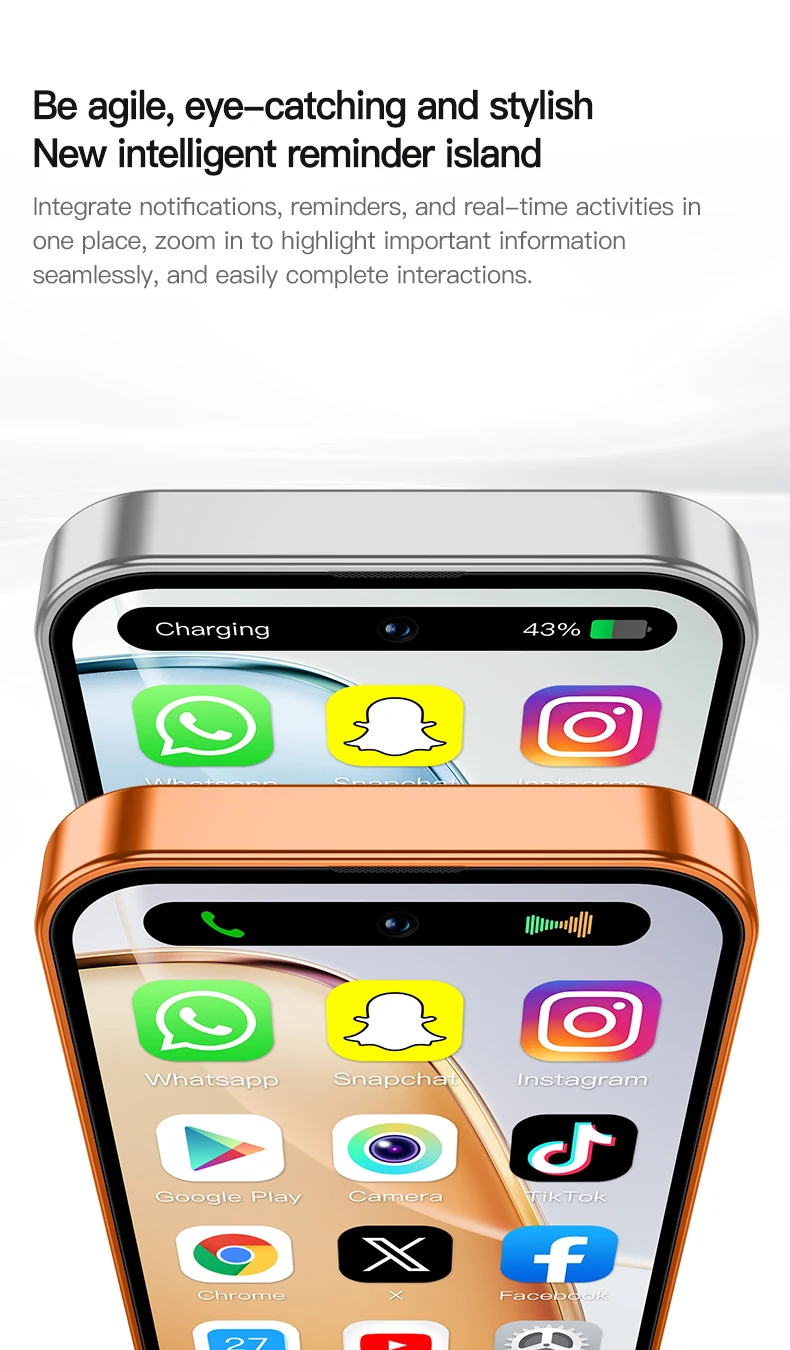 ONEMYTH A18 Pro Mini Smartphone Quad Core 2GB RAM 16GB ROM LTE 4G Dual SIM Type-C Android CellPhone Face Unlock
