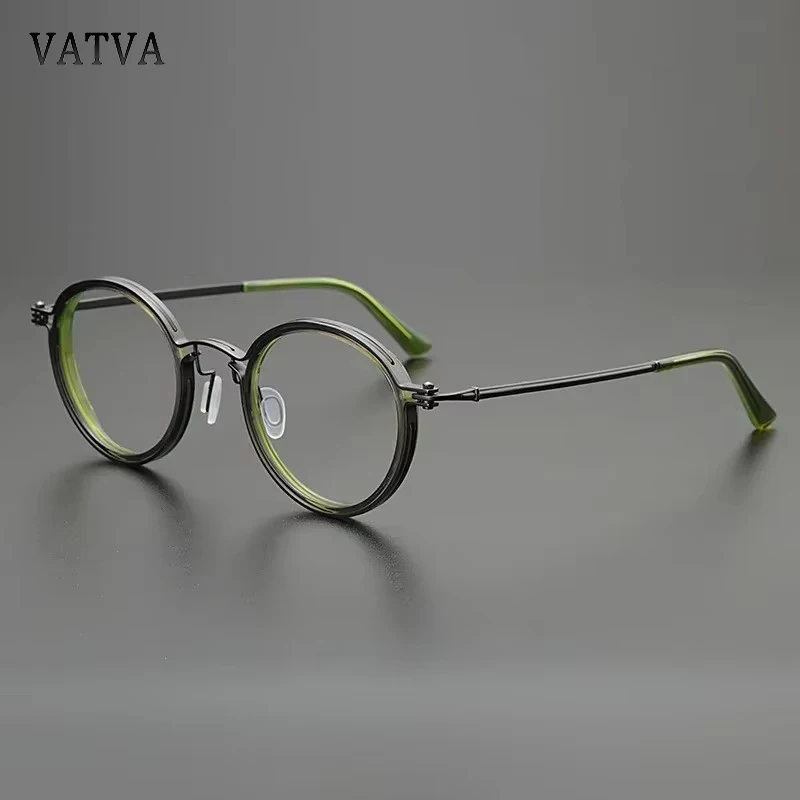

New Vintage Glasses Frame Men Woman Round Titanium Acetate Optical Eyeglasses Myopia Reading Prescription Eyewear