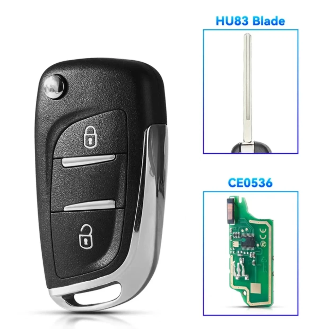 Sunshine Car Key For Peugeot Partne 107 207 307 307S 308 407 607 For Citroen C2 C3 C4 C5 C6 433MHz ASK FSK 0536 HU83/VA2 Blade