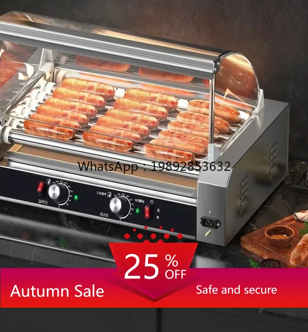 

ZZ Commercial Automatic Temperature Control Taiwan Type Fragrant Ham Hot Dog Machine Small Stainless Steel