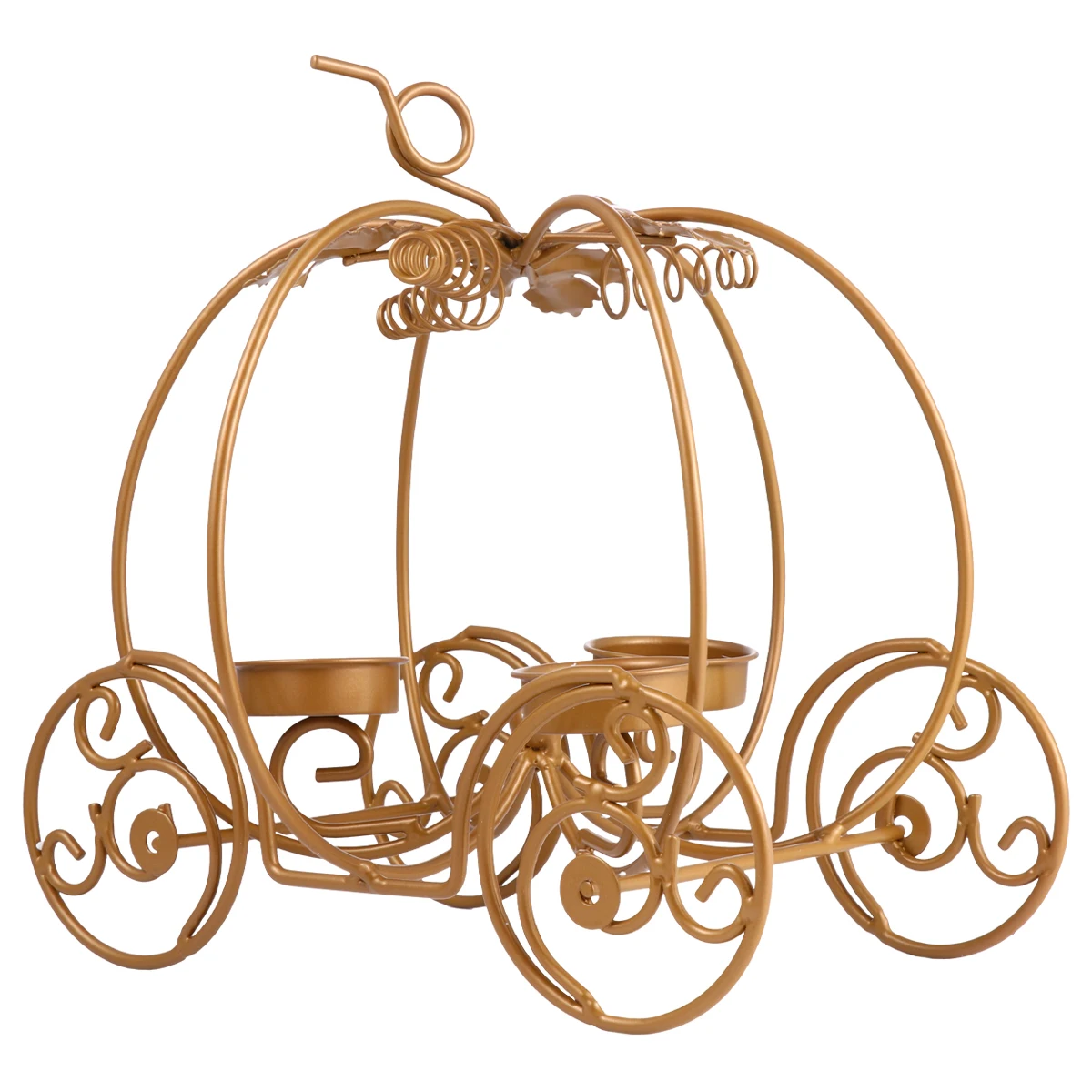 

1pc Iron Pumpkin Carriage Holder Golden Desktop Decoration For Halloween Party Baby Shower Home Living Room Decor Scented