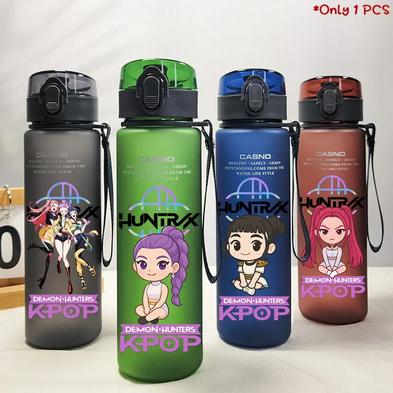 560 ミリリットルつや消しウォーターボトル K-POP デーモンハンター子供の漫画ルミミラゾイポータブル巾着プラスチックウォーターカップギフト