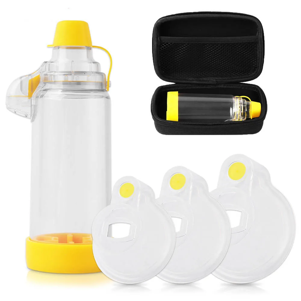 Optional Aerosol Chamber Medical Grade Silicone Aerochamber Asthma Spacer Inhaler Spacer Device with Storage Bag for Child Adult