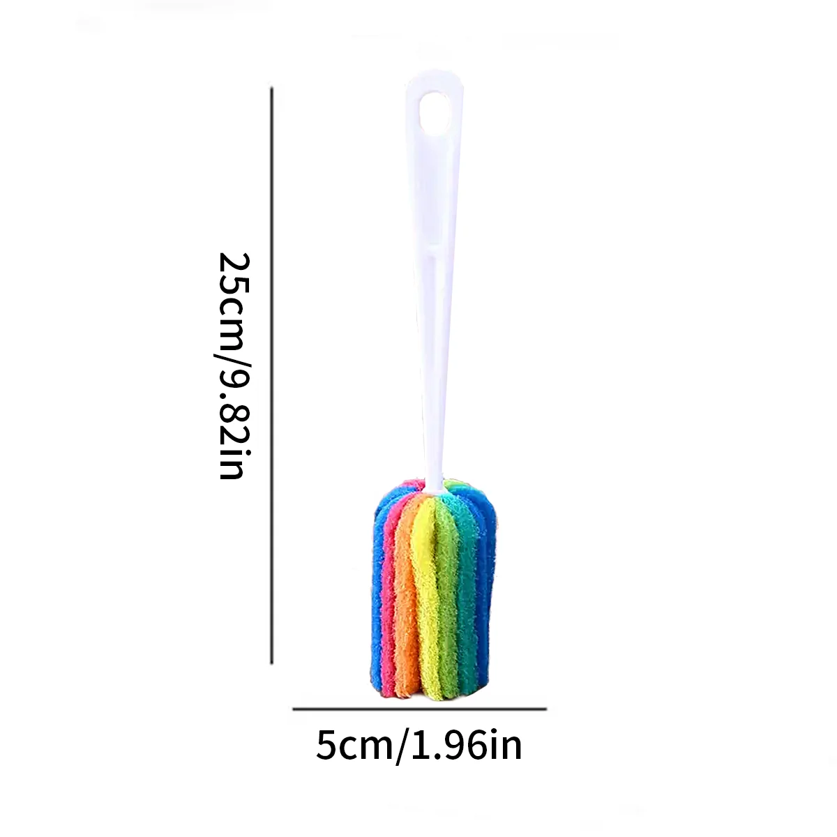 3/6pcs Long Handle Multicolored Glass Bottle Brush for Commercial Cleaning Services - Kitchen and Bathroom Cleaning Brush