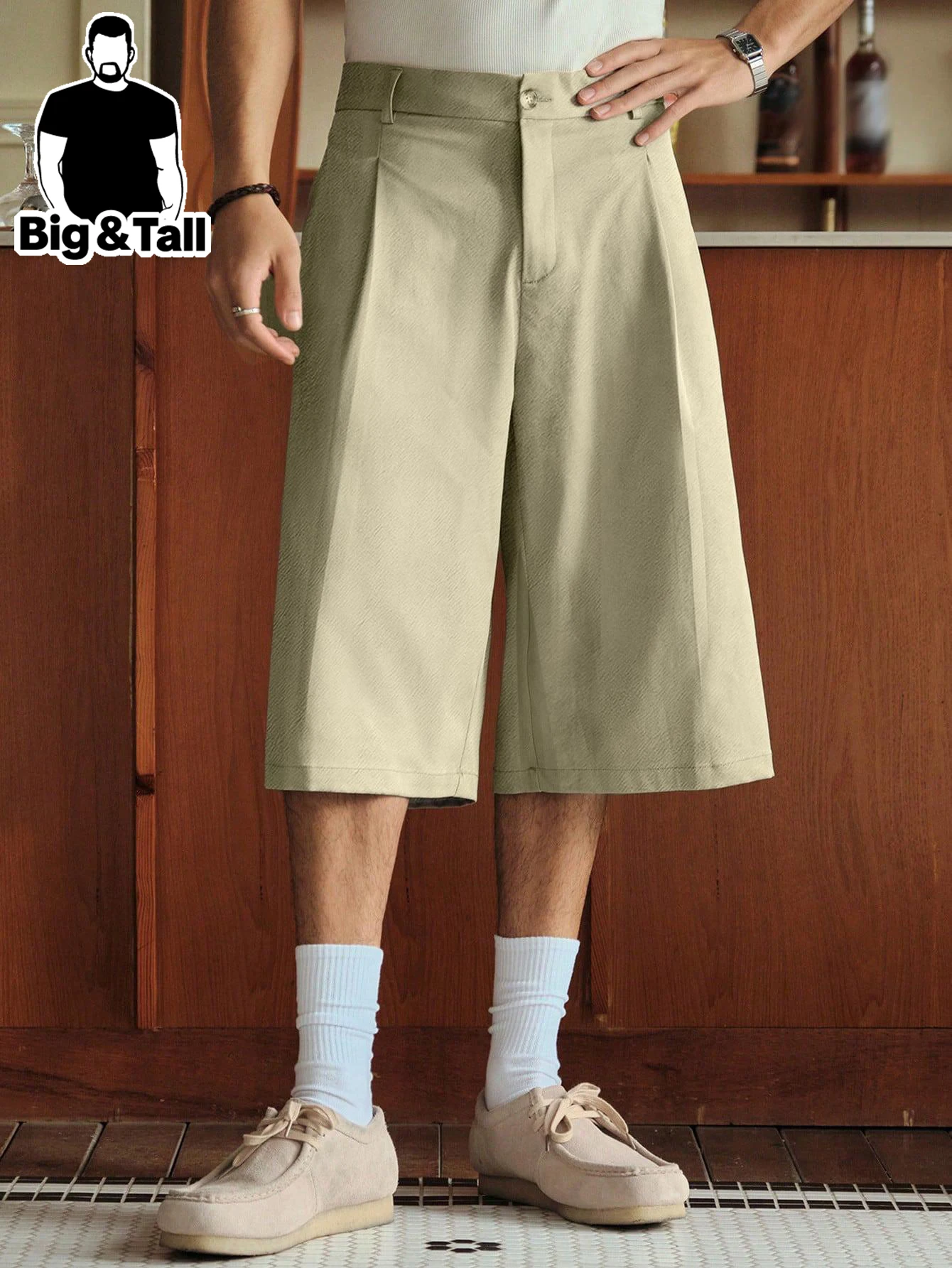 plus Size Men's Solid Color Suit Pants with Slanted Pocket Design Business Formal Comfortable Cotton Linen Material for Office W