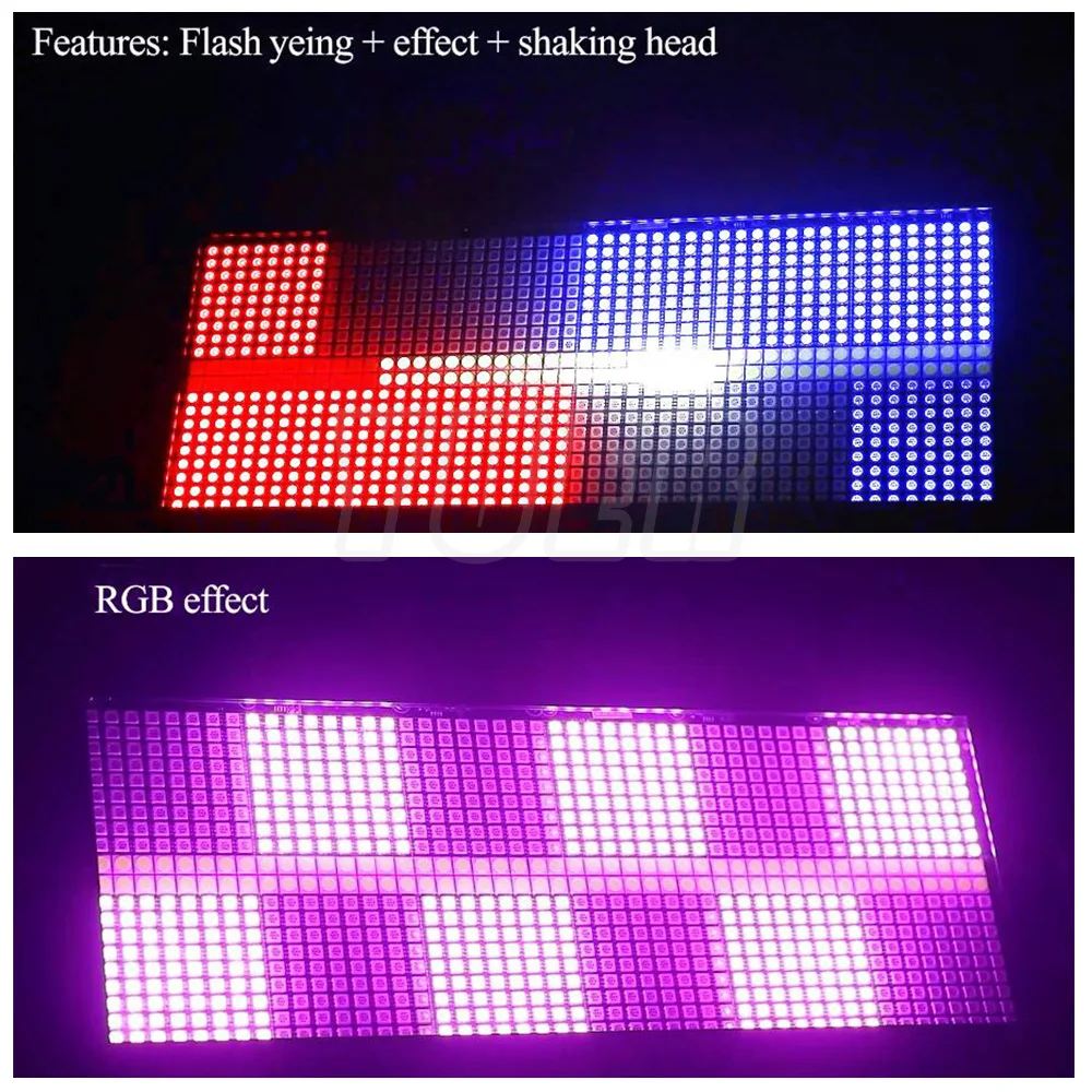 YUER Atomic 12+12 Segments Moving Head Strobe Light DMX512 Horse Racing Wash Strobe Stage Effect DJ Disco Wedding Party