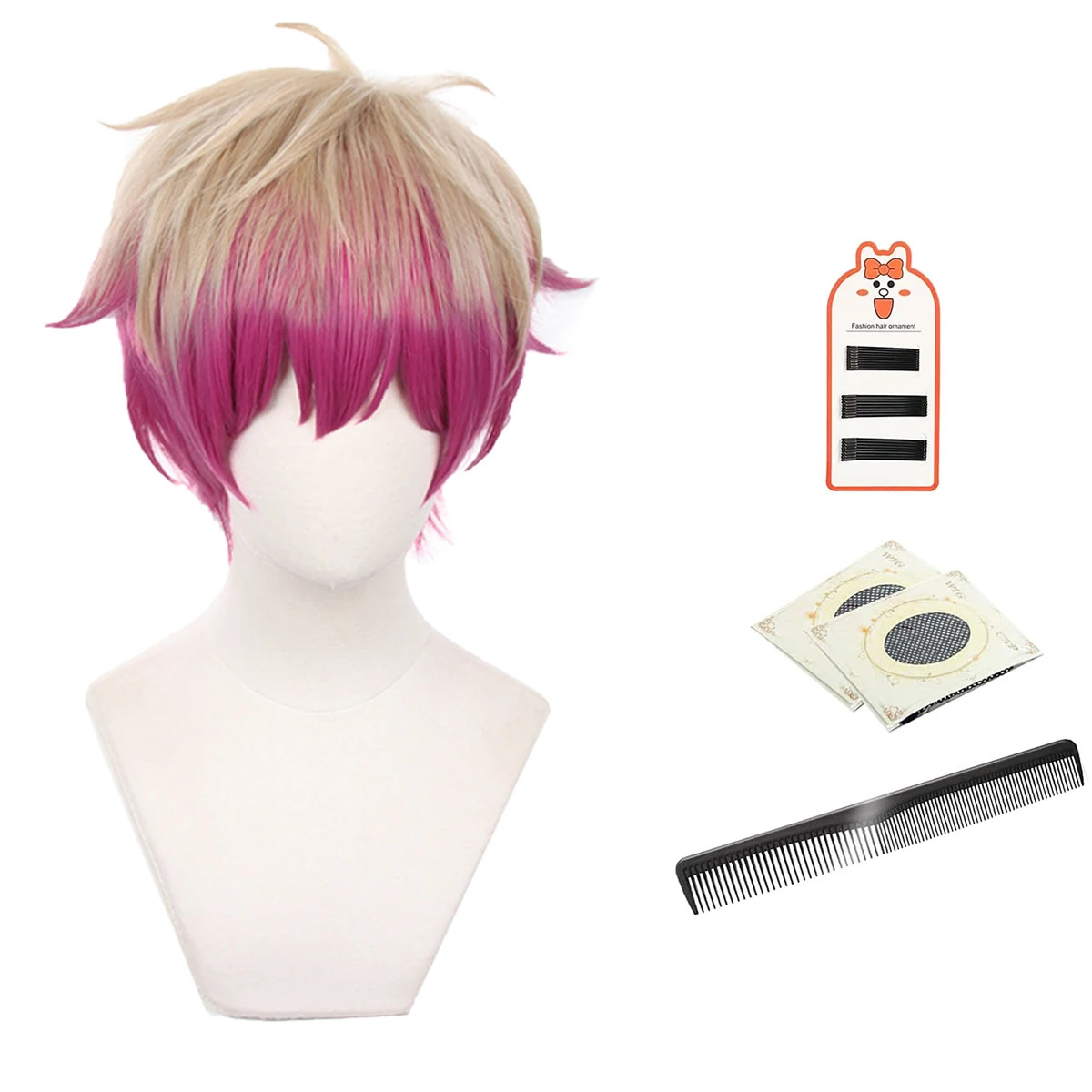 HOLOUN Blue Lock Manga Anime Cosplay Wig Ness No.8 Bastard Munchen Rose Net Sythetic Fiber Adjustable Size Headwear