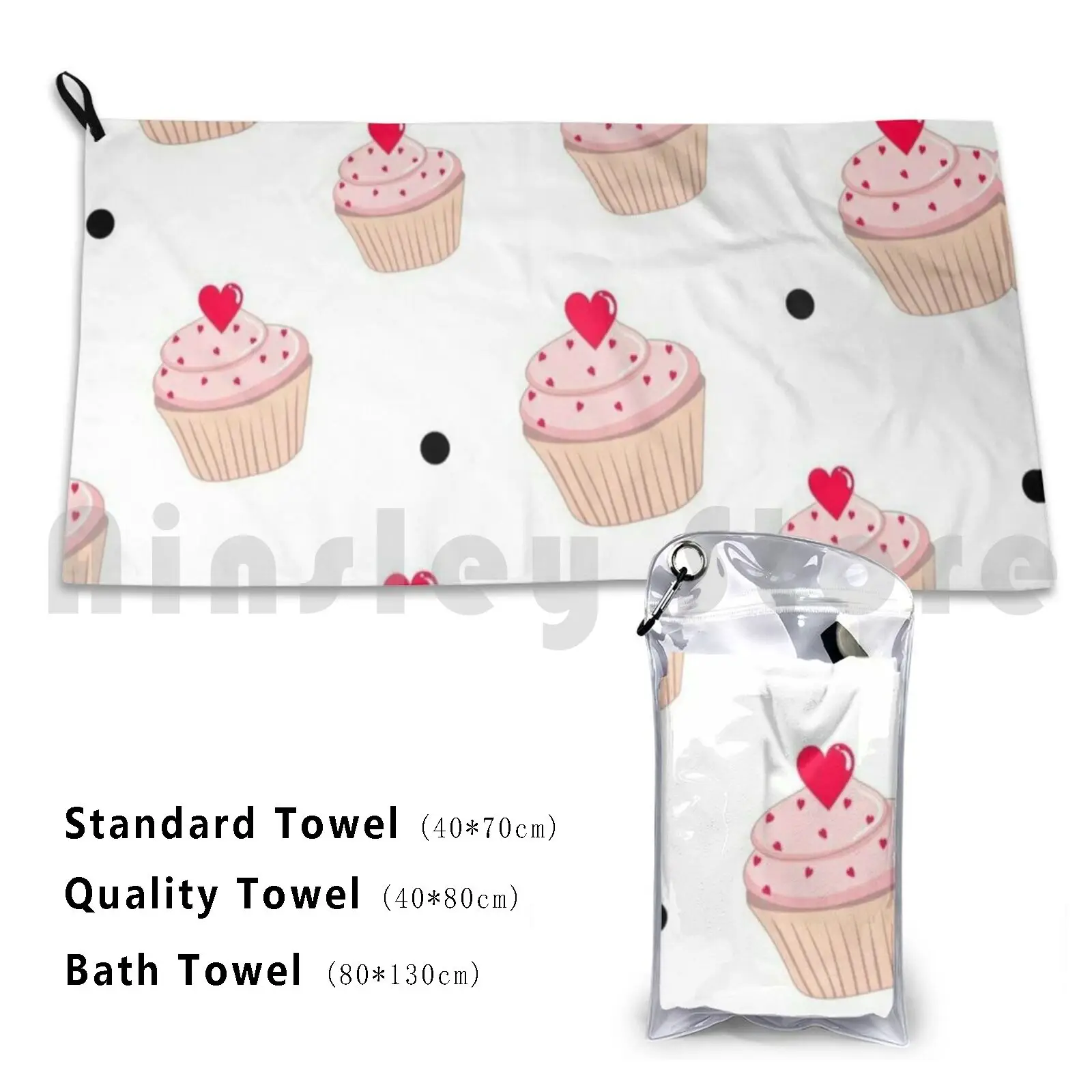Cake Pattern Bath Towel Beach Cushion Donut Dessert Food Sweet Homemade Bakery Ring Hole Sugar Chocolate Milk