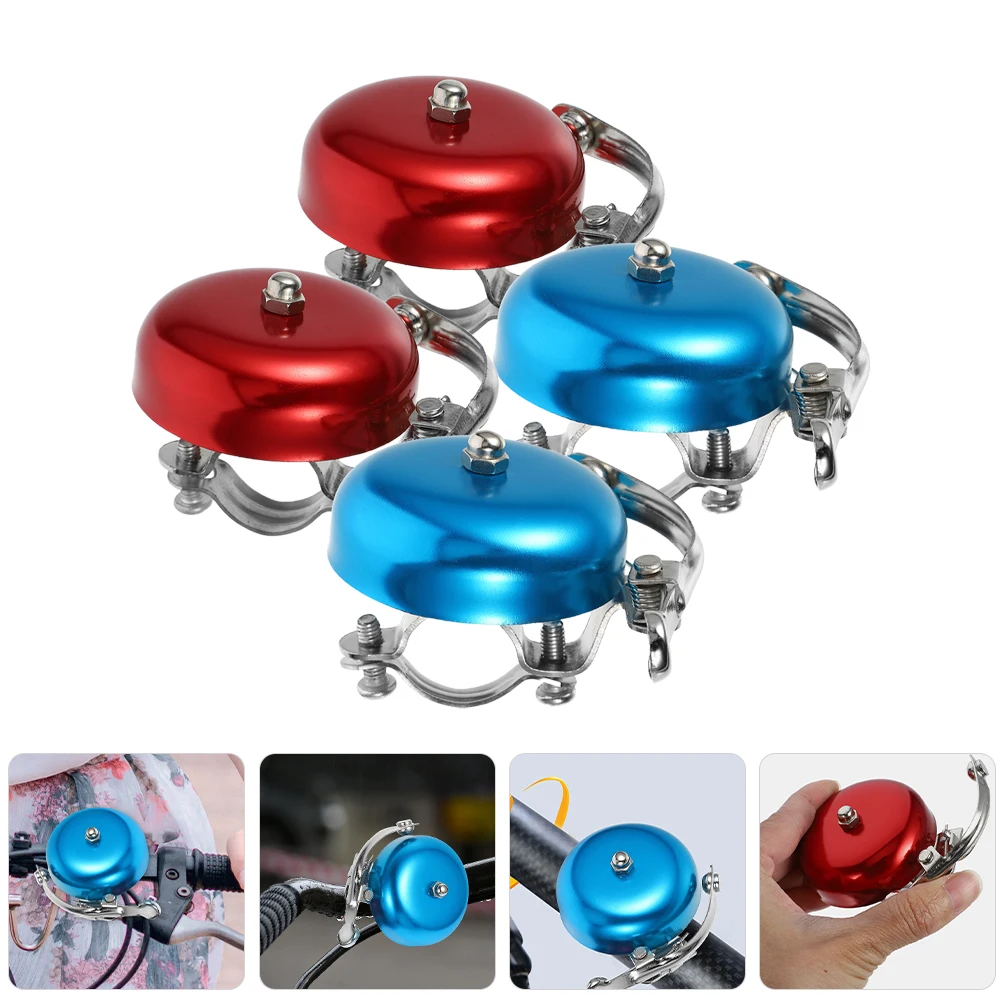 

4pcs Bicycle Bells Aluminum Alloy Anti-Loss Retro Design Durable Clear Sound Road Mountain Folding Bike Bell Portable Practical