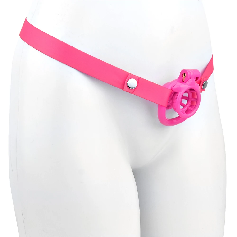 FRKO ABS Male Chastity Lock Anti-Cheating Cock Cage with 4 Rings Negative Inverted Chastity Sex Toys For Sissy Men Chastity Belt - view 4