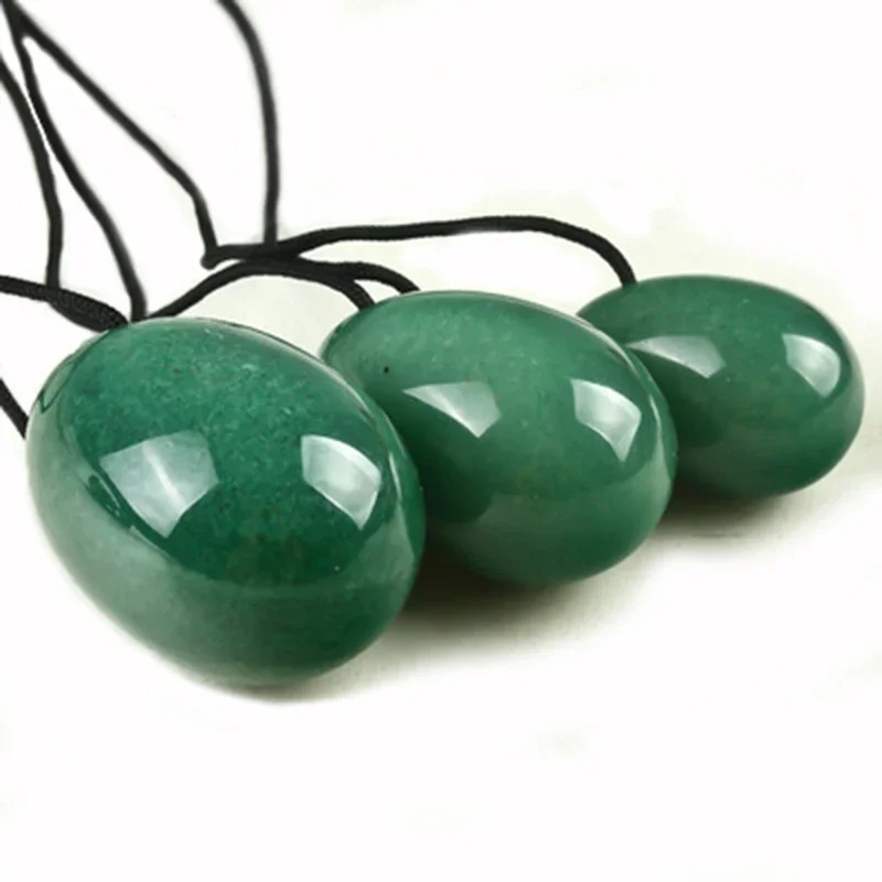 Natural Jade Drilled Eggs Yoni Egg Set Jade Eggs Yoni Wand Crystal Massager Kegel Exerciser Vaginal Muscle Pelvic Massage Stone