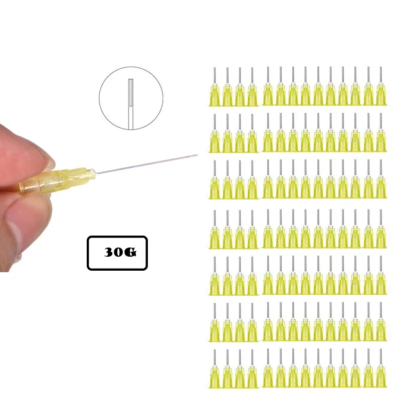 100 قطعة إبرة الري تلميح الأسنان إندو نهاية مغلقة الجانب ثقب إندو حقنة قناة الجذر غسل إبرة تلميح أدوات طب الأسنان