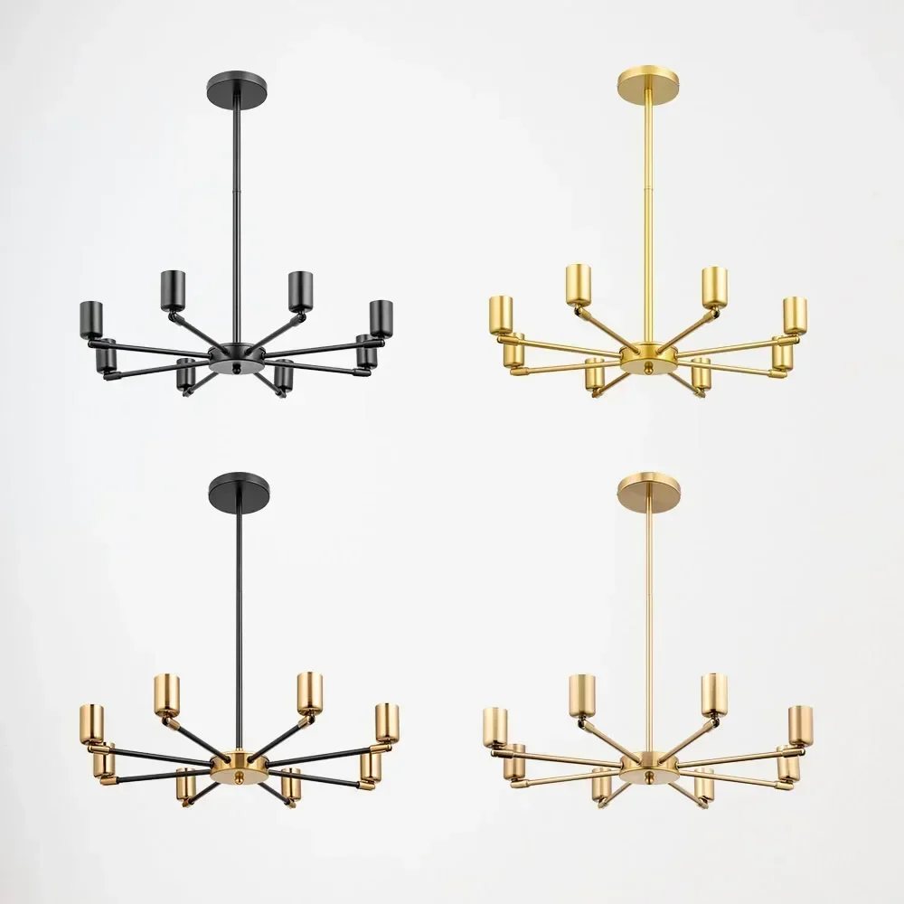 

Ceiling adjustable Chandelier Satellite Hanging Lamp Lustre Light Fixture E27 Iron Spider Home Living Dining Room Decor