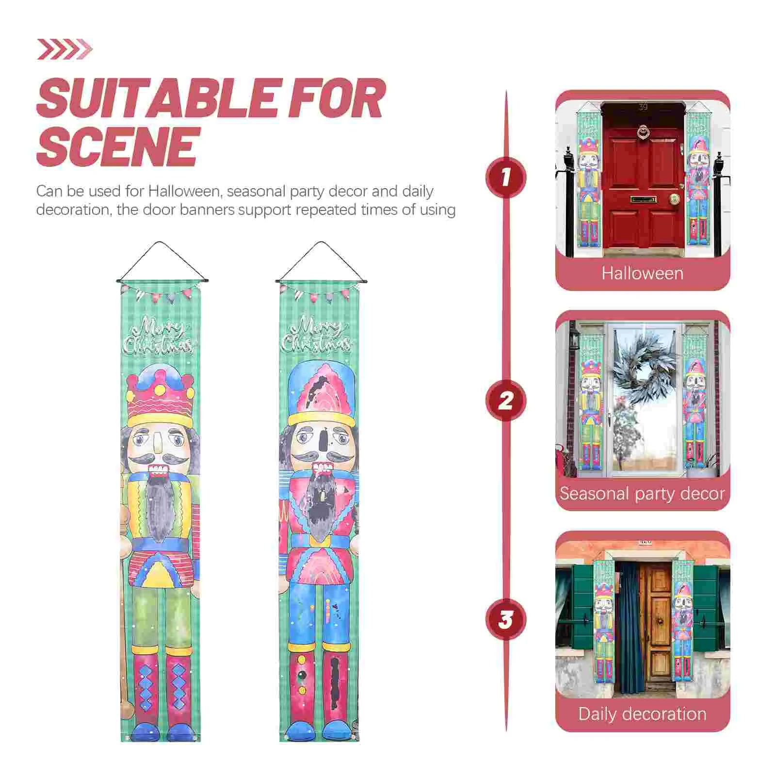 Christmas Door Couplets Royal Soldiers Decorate Shopping Mall Household Porch Cartoon Party Ornament Fabric Nutcracker Themed