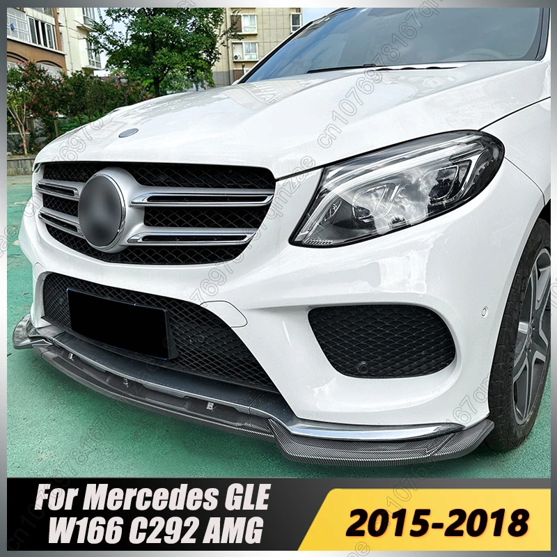 For Mercedes W166 GLE Coupe C292 43 450 500 AMG 2015-2018 Front Bumper Lip Splitter Diffuser Body Kits Spoiler Bumper Protector