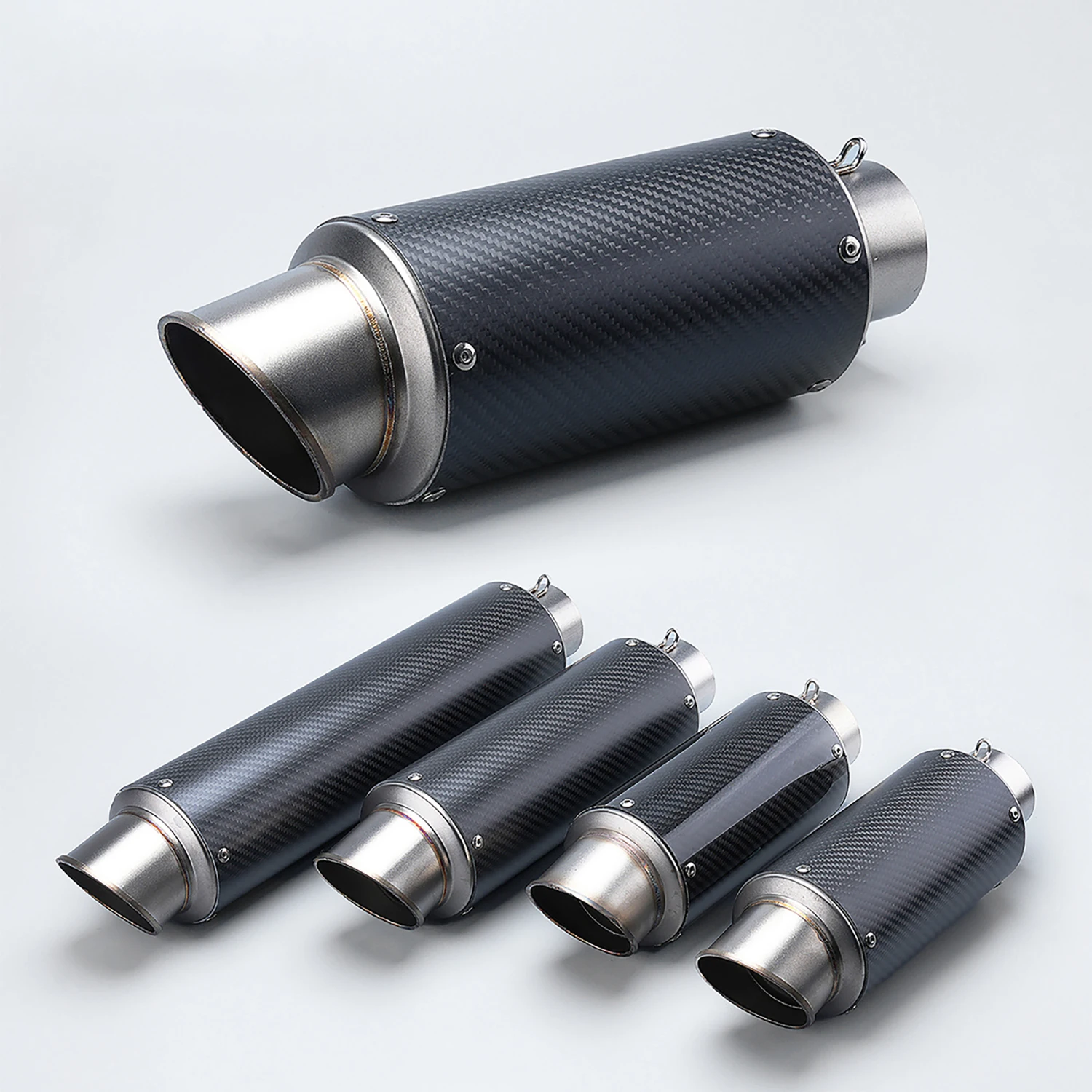 

60mm Universal Motorcycle Exhaust Pipe Carbon Fiber System Muffler Pipe Modified GP- project Muffler For z900 R3 MT09 R1 Z650