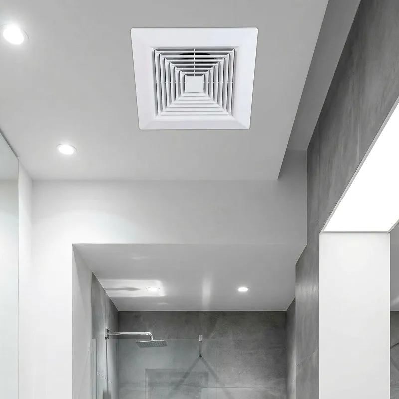 

AB13-Bathroom Exhaust Fan Cover With Spring 28X28cm, Ceiling/Wall Mounted Grille,Fan Covers, Air Diffuser Ventilation Hood