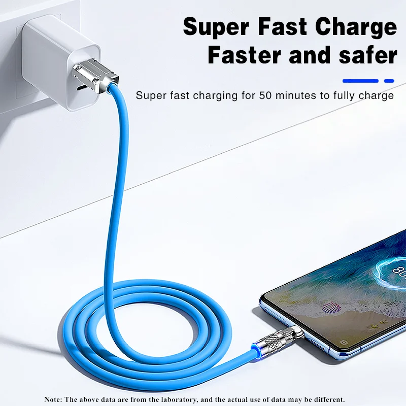 100W 3A Elbow 180° Micro USB Fast Charging Data Cable For Playing Game For Galaxy S7 S6 J7 Edge Xiaomi Android Phone Micro Cord