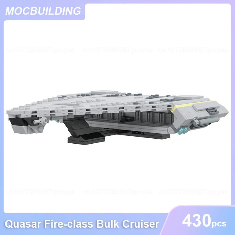 Quasar Fire-class Bulk Cruiser 1:1455 Scale Model MOC Building Blocks DIY Assemble Bricks Educational Creative Toys Gifts 430PCS