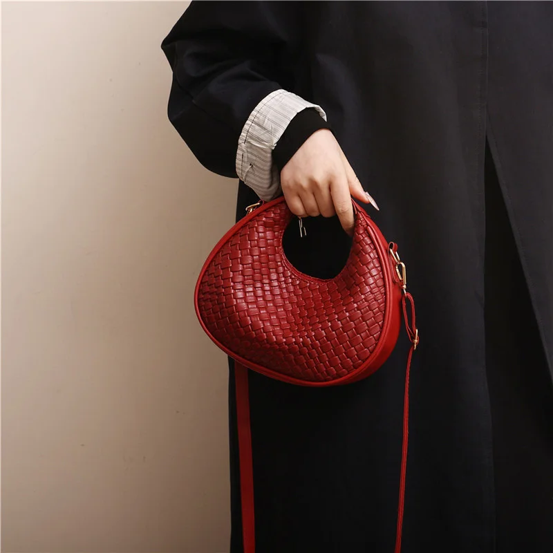 Mode Schwarz Halbmond Tasche Luxus Pu Leder Damen Geldbörsen und Handtaschen Umhängetaschen Frauen Schulter Taschen – Detail 8