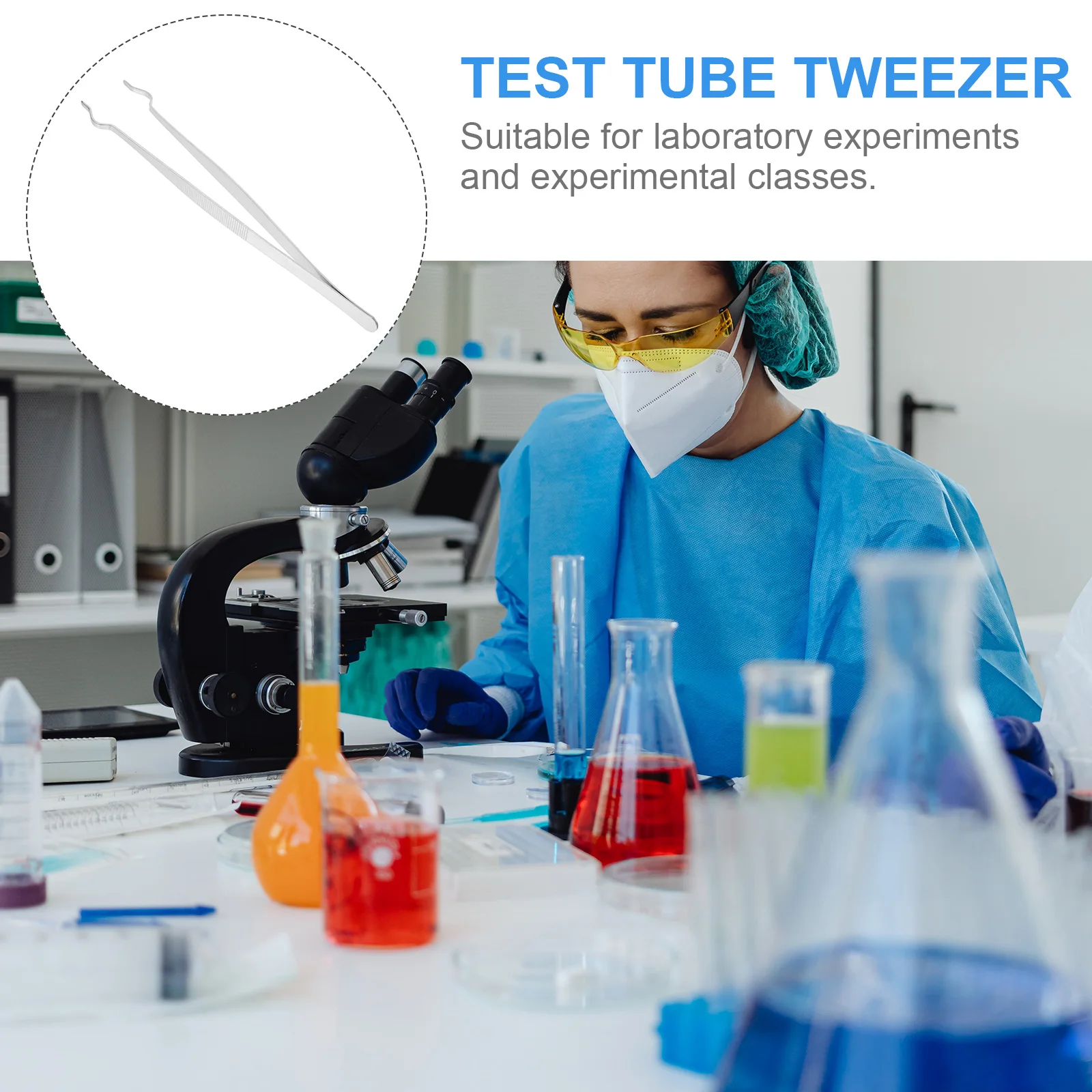 

Stainless Steel Test Tube Tweezers Lengthened Tubes Holder Small Tongs Forceps Clips Laboratory Equipment Experiment Accessory