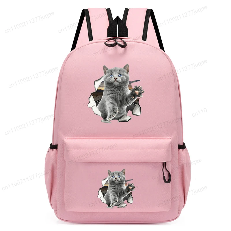 子供小さなピンク Bagpack 新学期子供幼稚園ランドセルグラフィックかわいい猫かわいいアニメ通学ナップザックバッグ