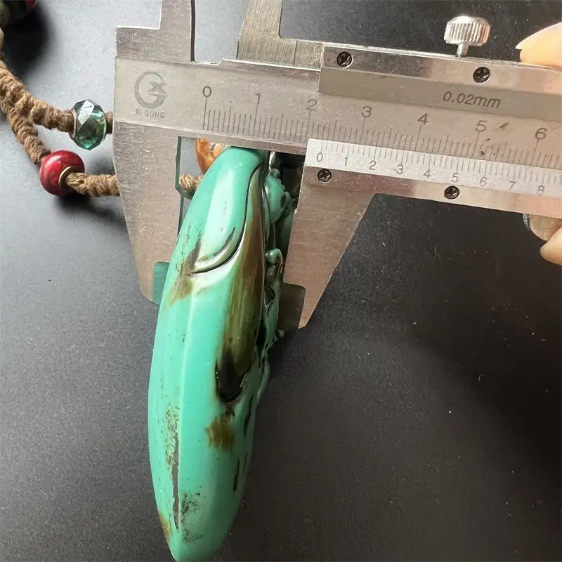 Antique pulp-wrapped Five Emperors bell optimization turquoise carving birthday star handle