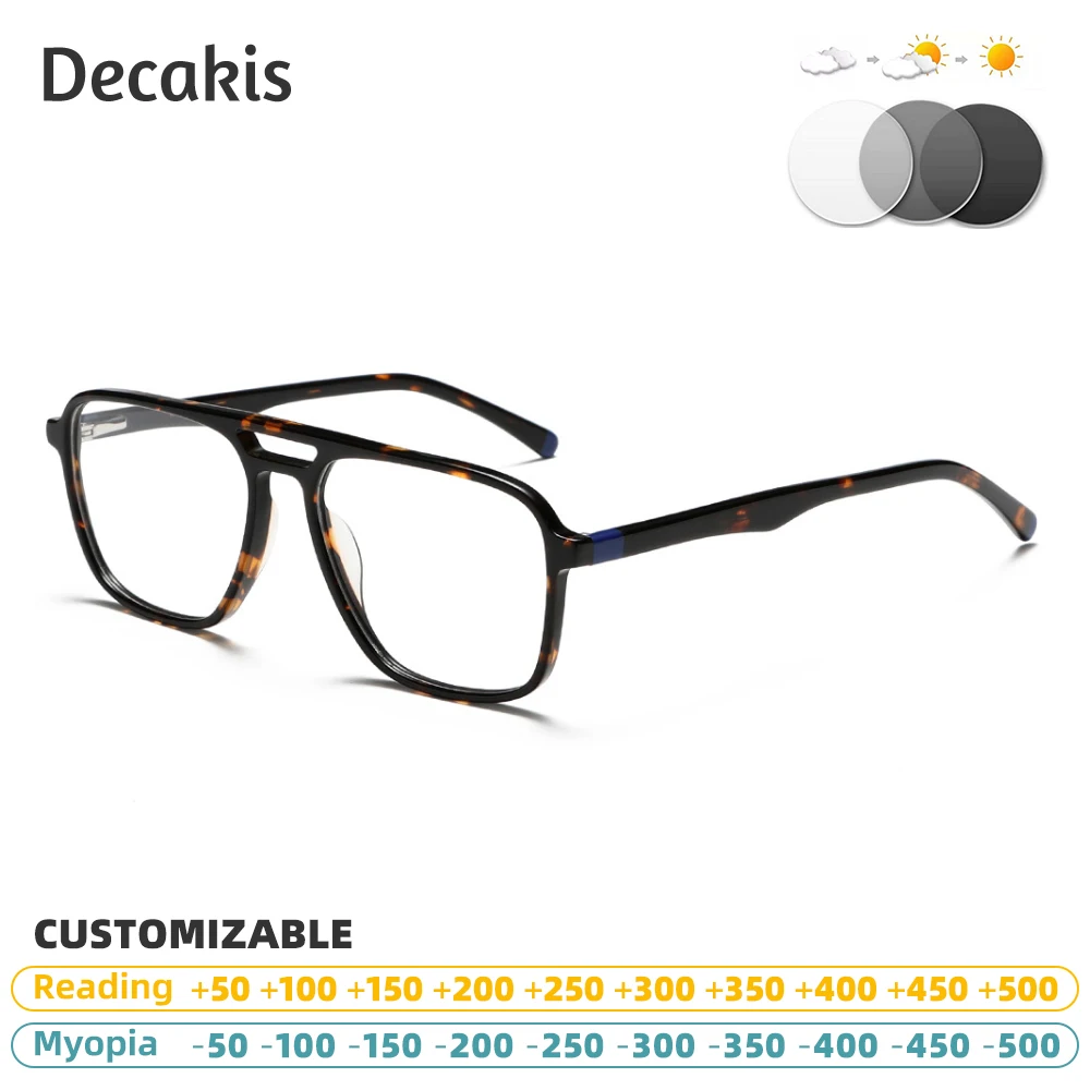 Faux lunettes hommes style acétate cadres photochromiques luxe hommes lunettes de soleil myopie oculaires lunettes de lecture homme myopie lentilles-4