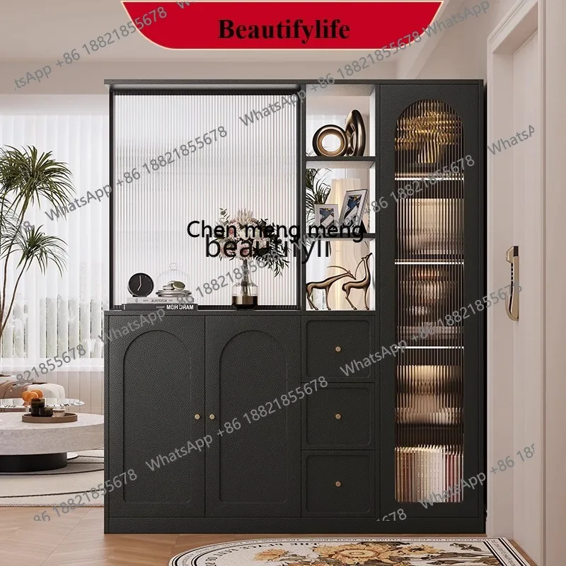 D178 Entry entrance shoe cabinet integrated living room partition cabinet modern light luxury high-end wine cabinet