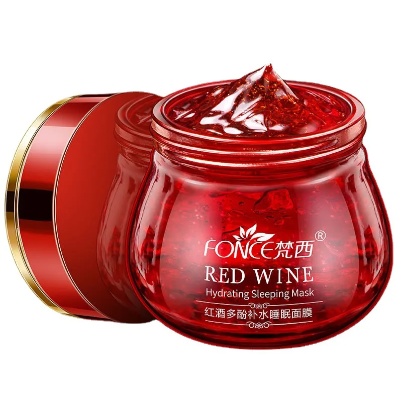 

Fonce Red Wine Sleep facial mask Brightens Skin Tone, Shrinks Pores, Moisturizes and Moisturizes Applied Peptide Free facial mas