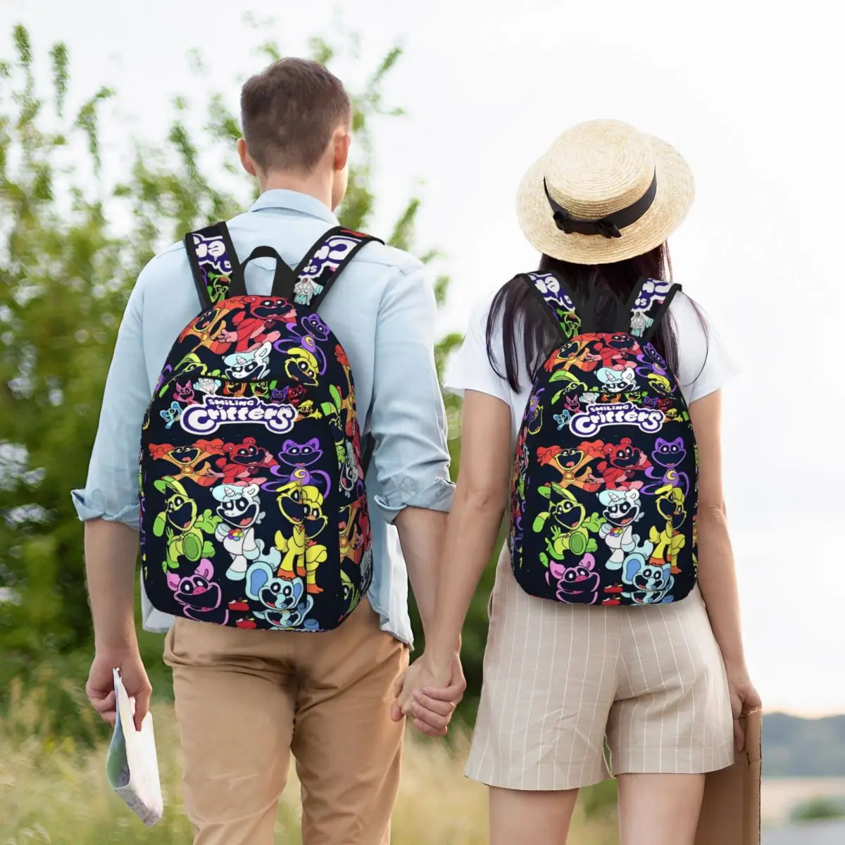 Mochila CatNap de Critters sonrientes, Bolsa Escolar divertidos para estudiantes de dibujos animados, mochila para adolescentes