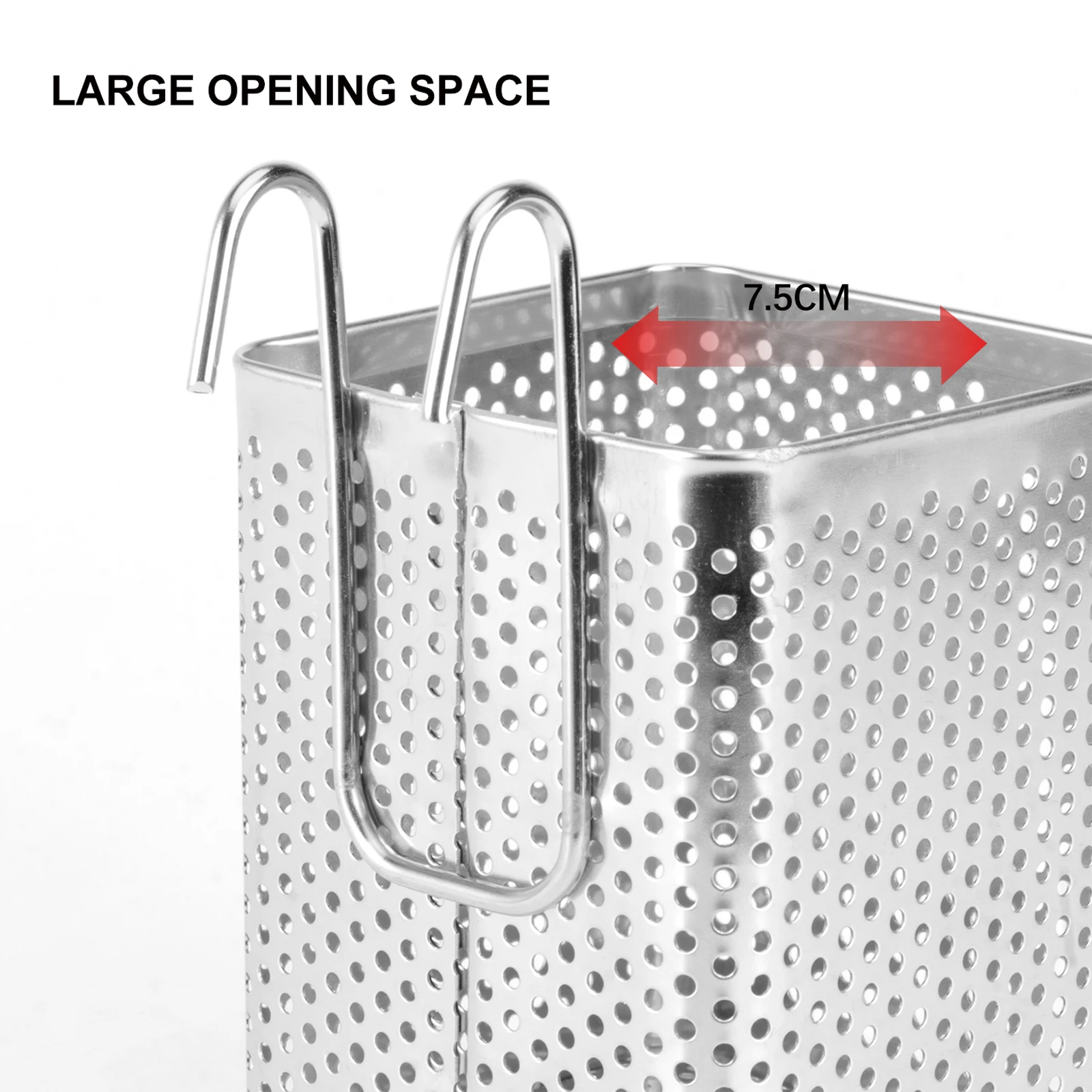 

Hanging Chopstick Holder Kitchen Utensil Storage Stainless Steel Box perforated holes wall mount chopsticks spoons organizer