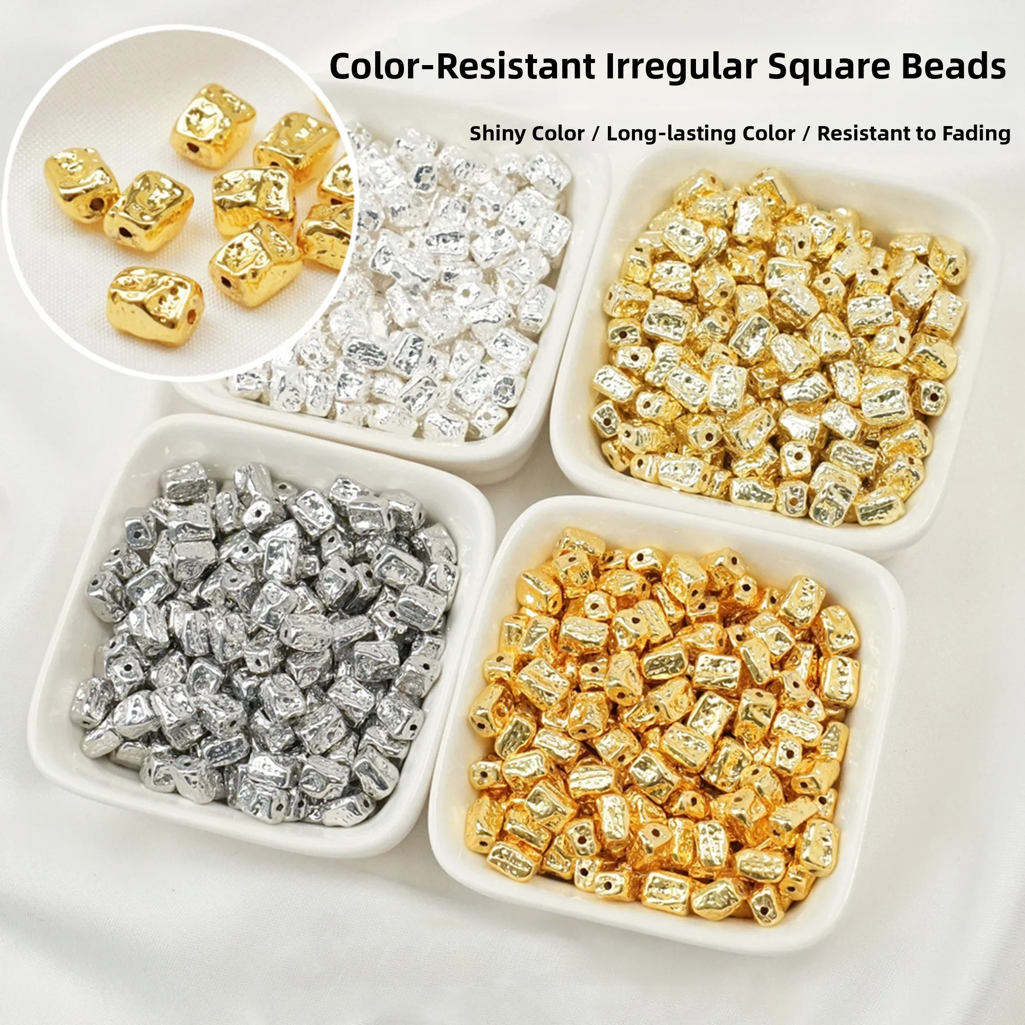 

Бусины из нерегулярного камня с золотым покрытием 4K8K, ручной работы, для браслетов и ожерелий, ювелирные аксессуары из сплава, модные украшения