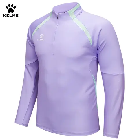 Kelme 남성용 맨투맨, 달리기 스포츠 맨투맨, 반 지퍼, 긴 소매 축구 훈련 후드, 2024 겨울