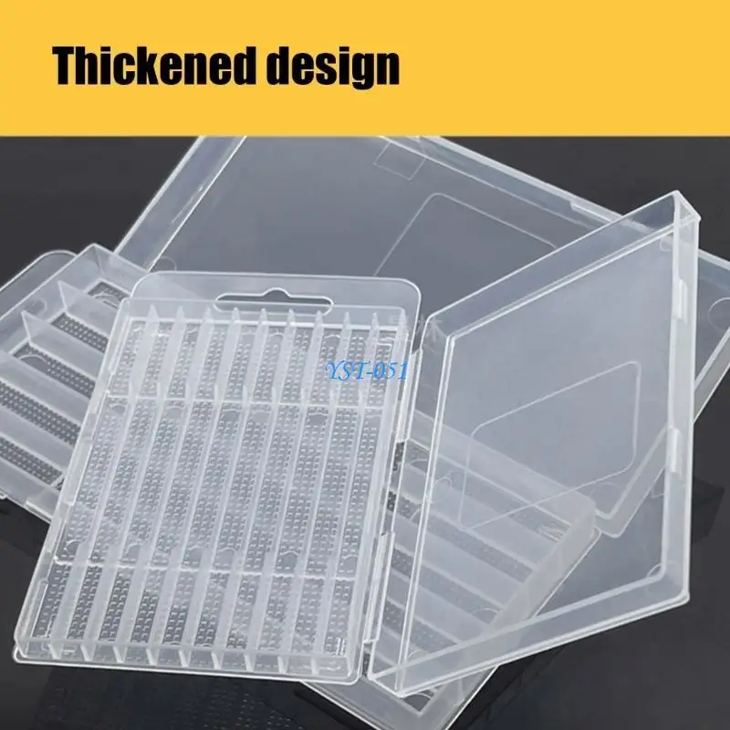 E15A Hardware Tool Box for Drill Bits and Taps with Secure Closure and Hanging Hook Clear Plastic Tool Case