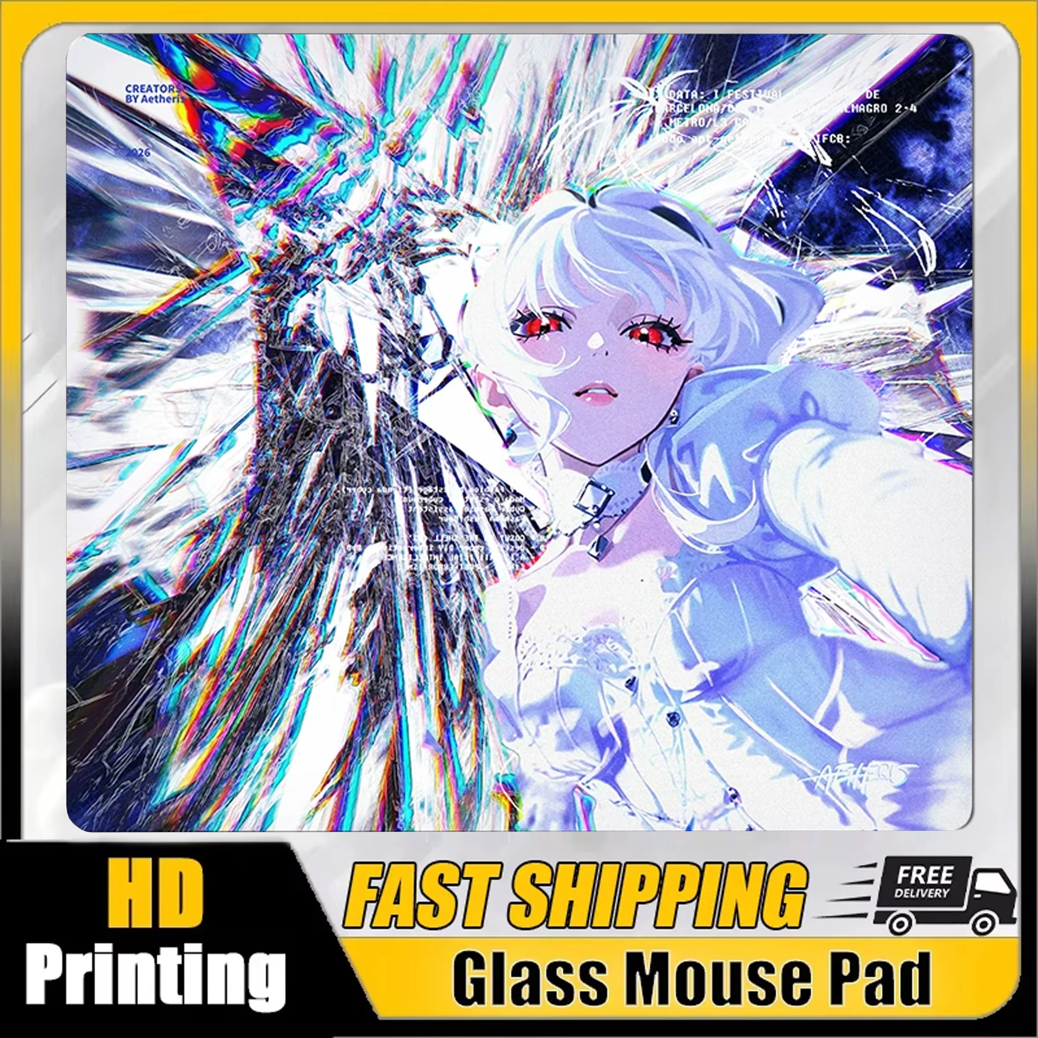 Unbounded Creator Glass Mouse Pad Drift SORA YUME Smooth Frosted Surface Desk Mat Tempered FPS Custom Office Gaming Replica Pads